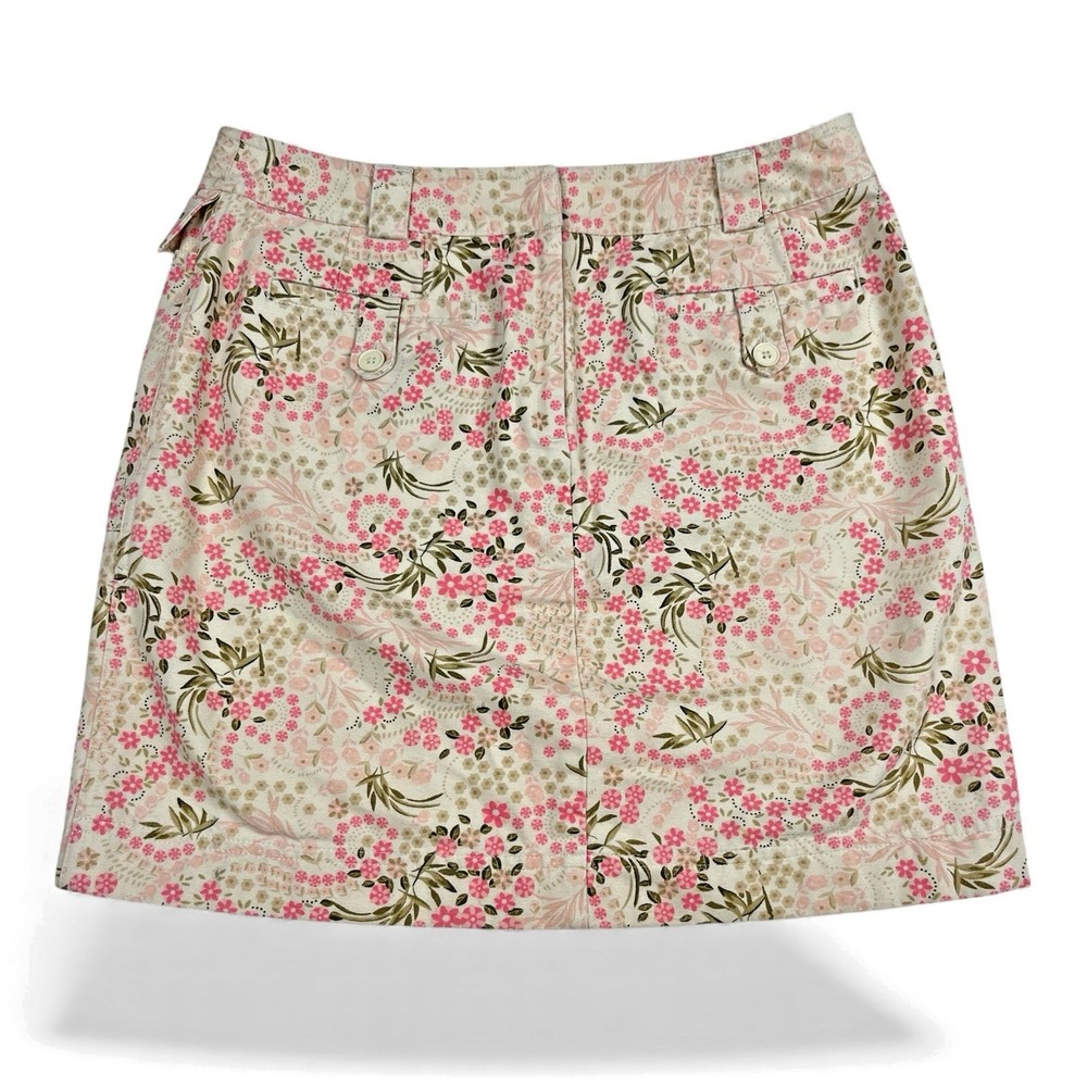 Ann Taylor LOFT Womens Y2K Pink Green‎ Ditsy Floral Mini Skirt Sz 8P Cottagecore